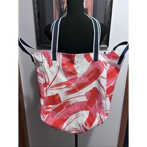 Thirty-One New Horizons Utility Canvas Tote Bag Travel Beach Bag Dancing Coral